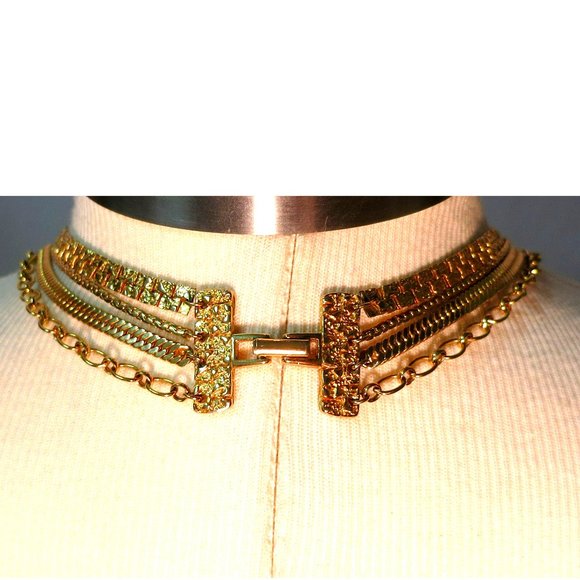 Gold Plated 4 Layered Multi Strand Necklace - Picture 6 of 6